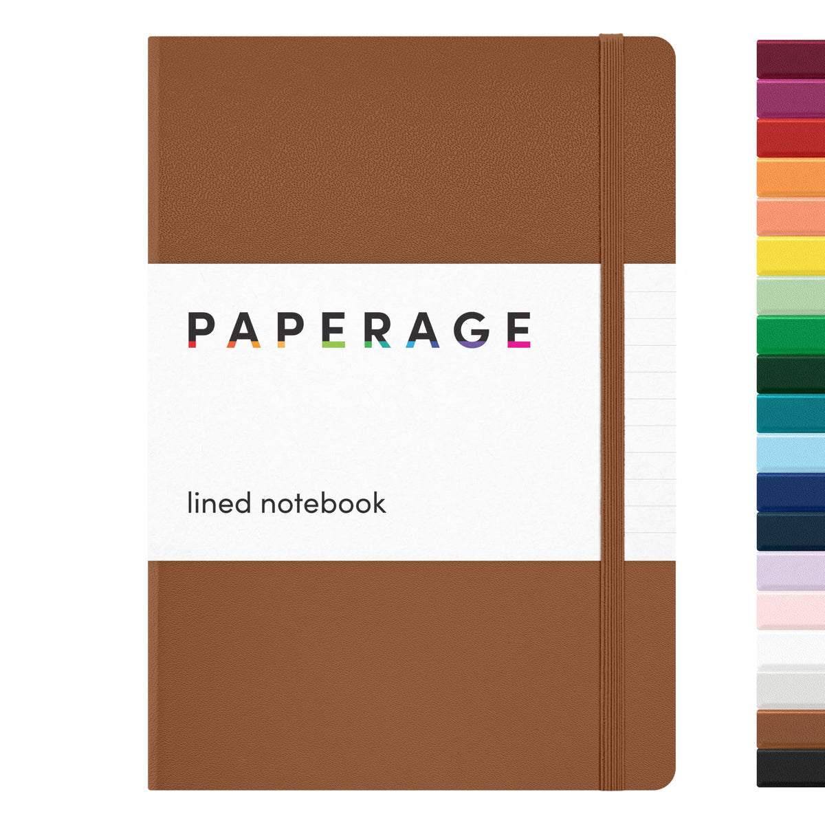 PAPERAGE Lined Journal Notebook, Hardcover Journal for Women & Men, 160 Pages, (5.6 in x 8 in), College Ruled Journaling Notebook for Work, School Supplies & Note Taking, (Black)