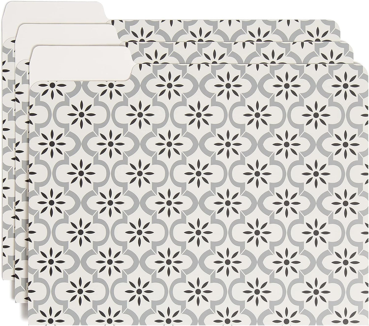 U Brands Fashion File Folders, 9 Count, 1/3-Cut Tabs in Assorted Positions, Letter Size, Office Supplies (Moroccan)