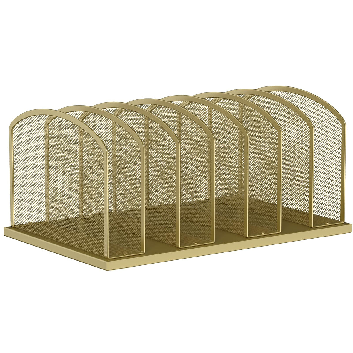 MINDEPOT Desk File Organizer 7 Sections Upright Mesh File Sorter Organizer for Desk, Office Organization File Holder for Home, Office & Classroom (Black, 1Pack)