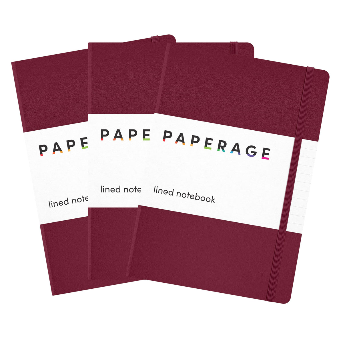 PAPERAGE Lined Journal Notebook, Hardcover Journal for Women & Men, 160 Pages, (5.6 in x 8 in), College Ruled Journaling Notebook for Work, School Supplies & Note Taking, (Black)