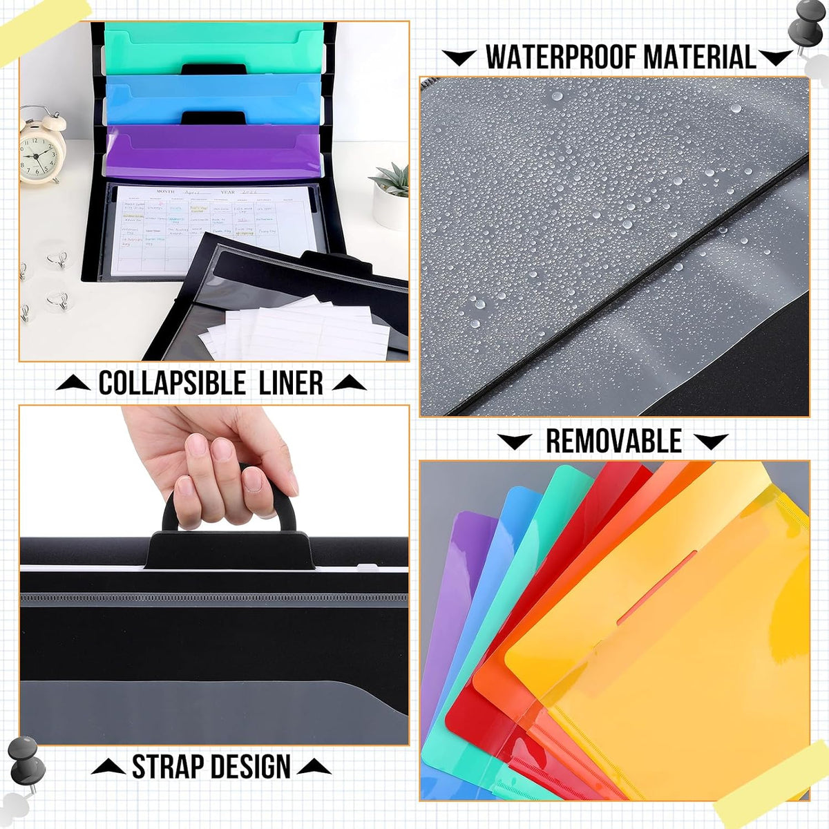 AmazingSpark 2 Set Organization Hanging File Folders for Wall Home Office