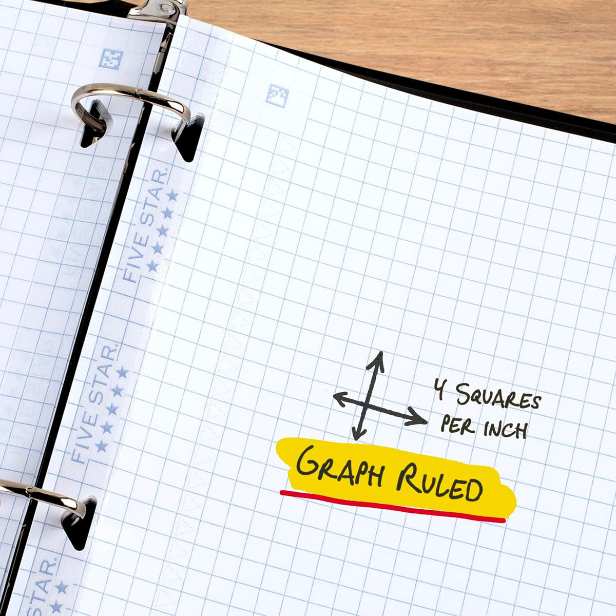 Five Star Loose Leaf Paper + Study App, Graph Ruled Filler Notebook Paper, Reinforced, Fights Ink Bleed, 8-1/2" x 11", 80 Sheets (170122)