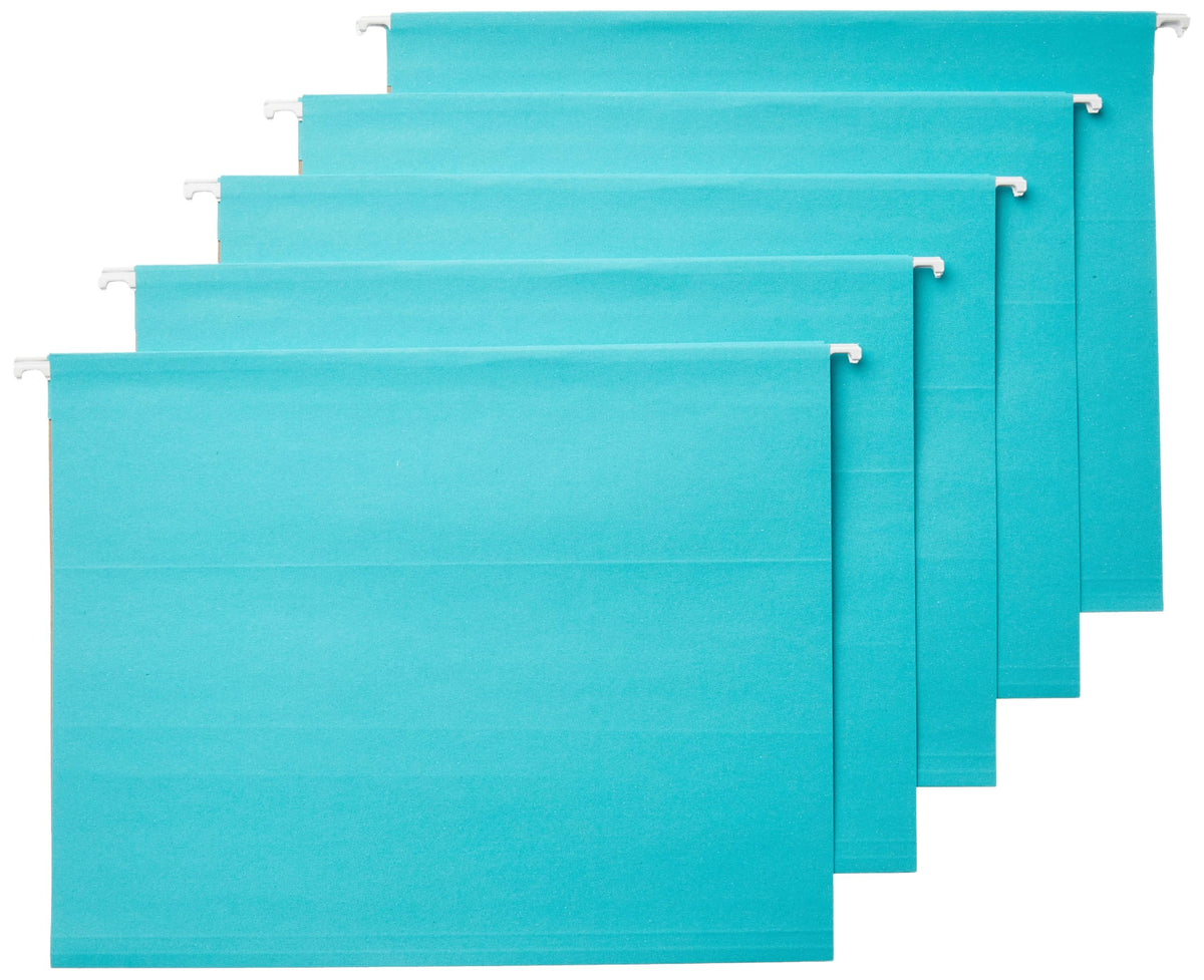 Amazon Basics Hanging File Folders with Adjustable Tabs for Document Organization, Letter Size, 8.5x11 inches, Black, 25-Pack