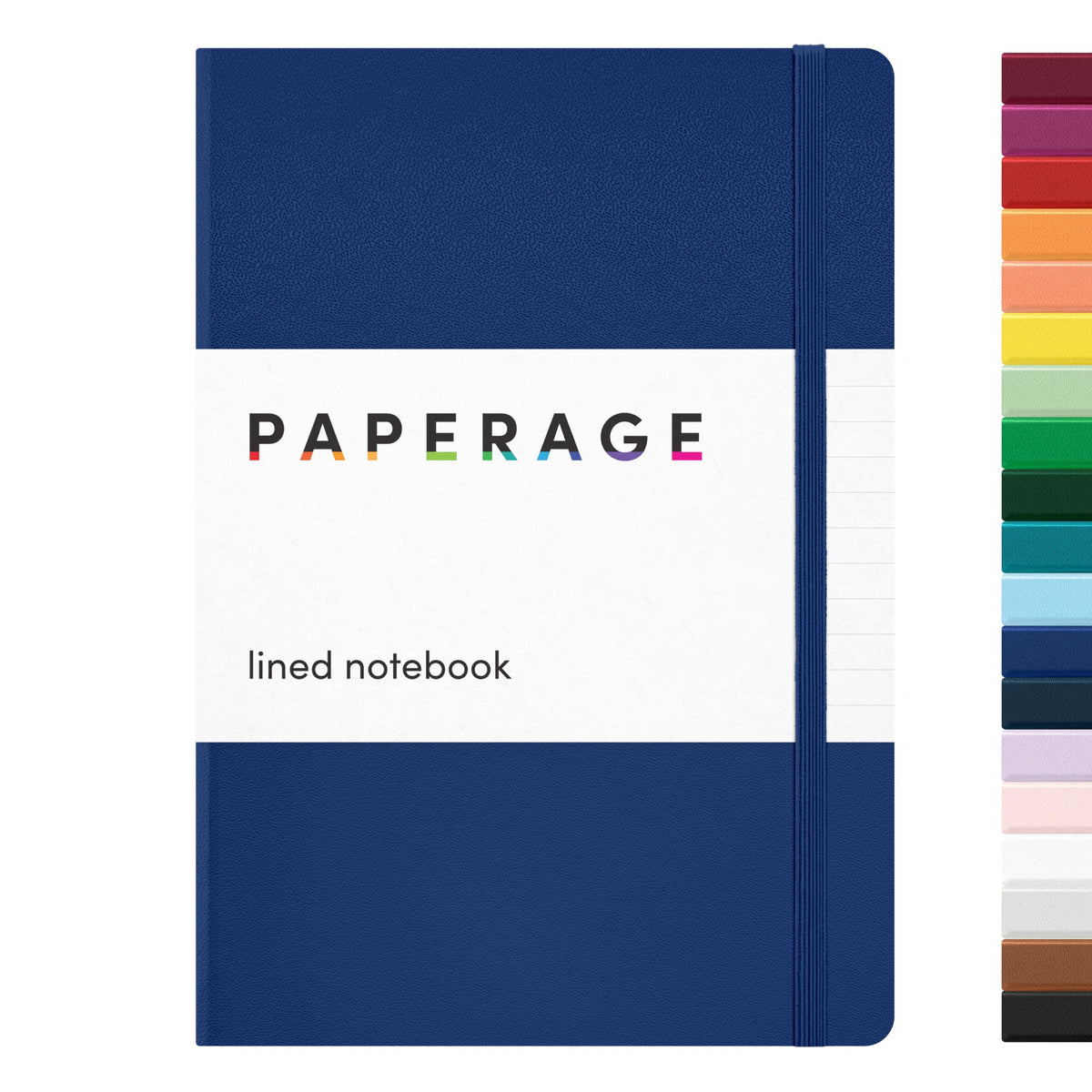 PAPERAGE Lined Journal Notebook, Hardcover Journal for Women & Men, 160 Pages, (5.6 in x 8 in), College Ruled Journaling Notebook for Work, School Supplies & Note Taking, (Black)