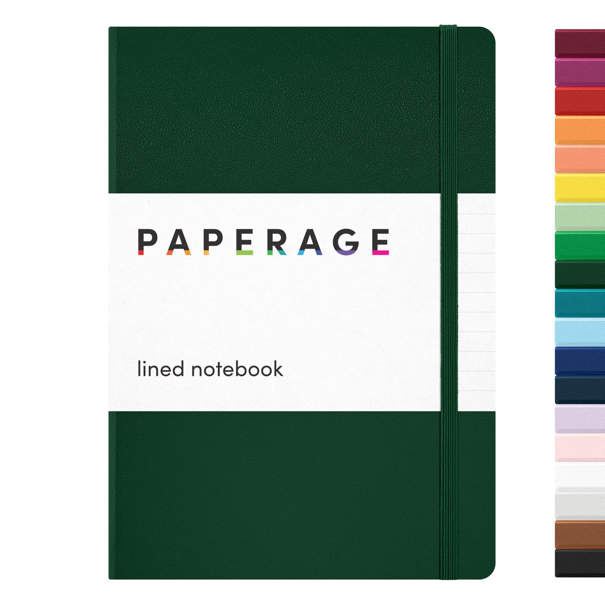PAPERAGE Lined Journal Notebook, Hardcover Journal for Women & Men, 160 Pages, (5.6 in x 8 in), College Ruled Journaling Notebook for Work, School Supplies & Note Taking, (Black)