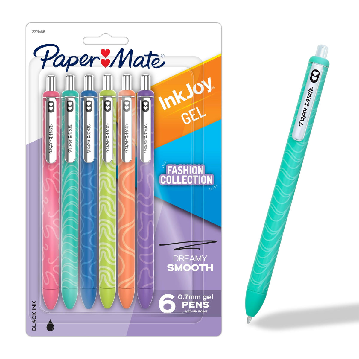 Paper Mate InkJoy Gel Pens, Black, Medium Point (0.7mm), Comfort Grip, 10 Count - Fast Drying Ink, Smooth Writing, Office Supplies