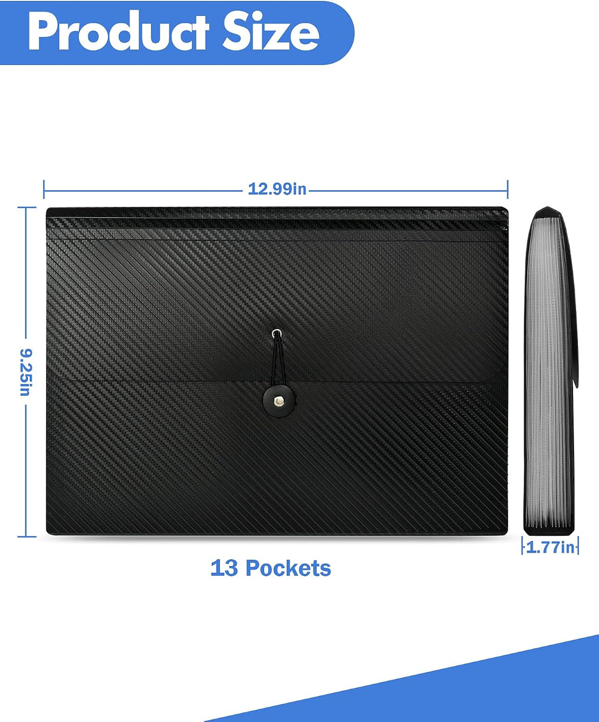 Cesil 13 Pockets Accordian File Organizer with Tabs Expanding File Folders