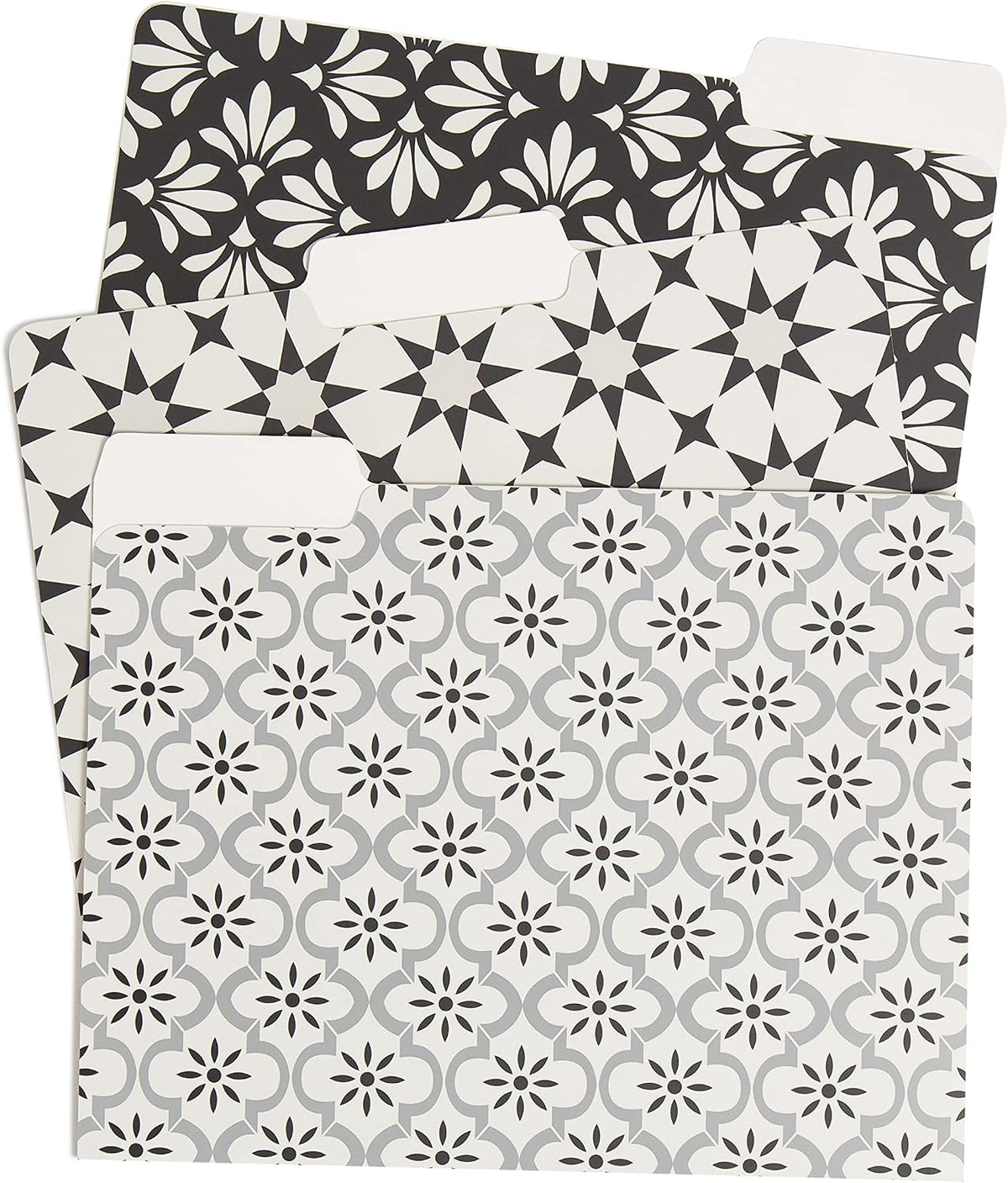 U Brands Fashion File Folders, 9 Count, 1/3-Cut Tabs in Assorted Positions, Letter Size, Office Supplies (Moroccan)
