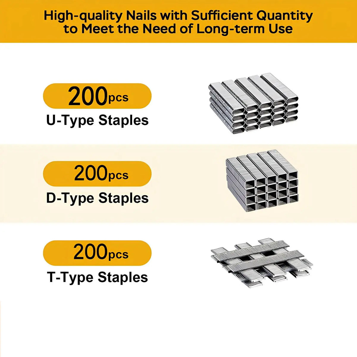 Upholstery Staple Gun Heavy Duty, 3-in-1 Stapler Gun with 3 Staples, Manual Brad Nailer Power Adjustment Stapler Gun for Wood, Crafts, Carpentry, Decoration DIY