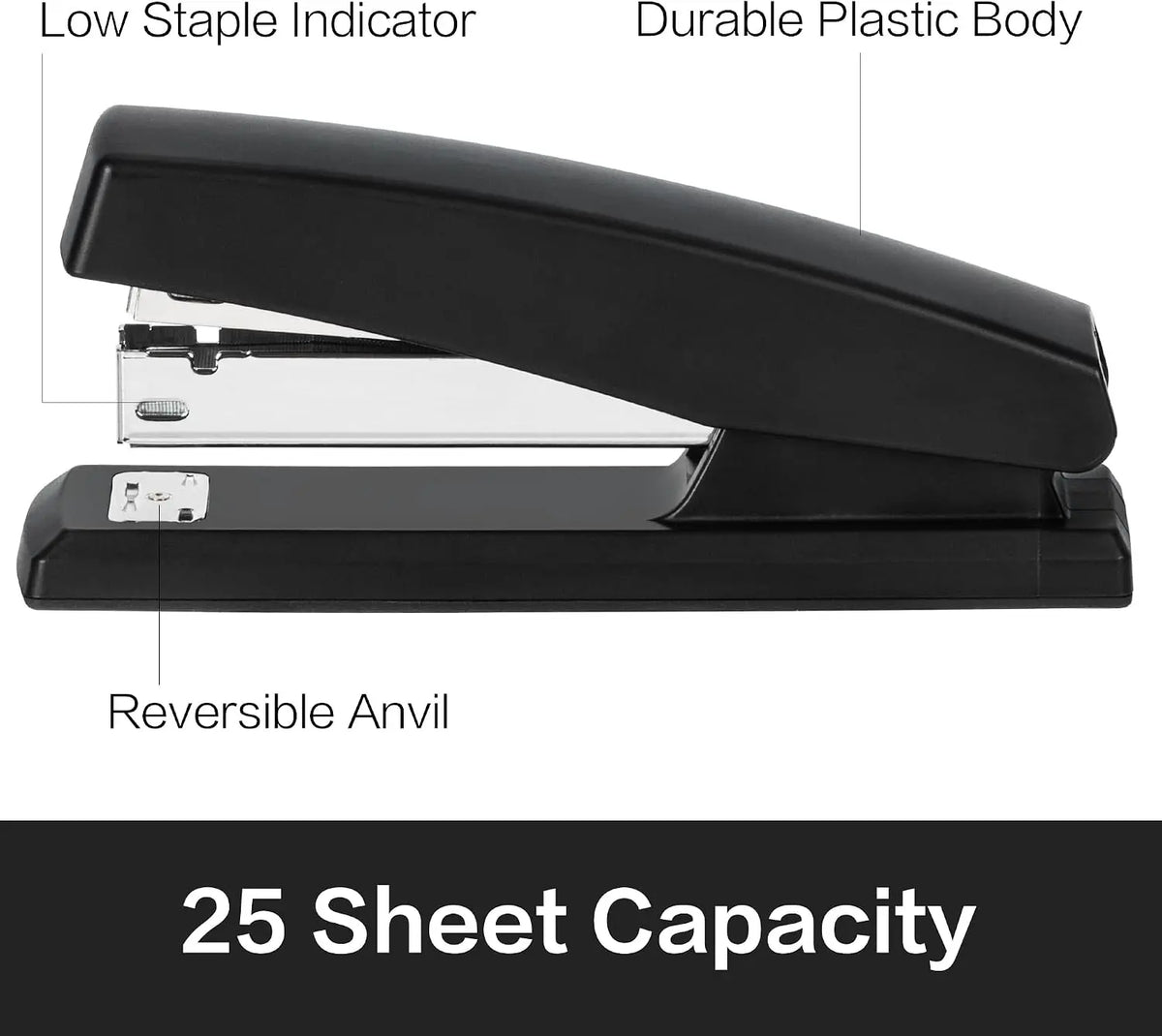 2Pcs Metal Stapler Heavy Duty with 2000 Staples and Staple Remover, Full Strip Staplers for Desk, No Jam, Non-Slip for Office & Classroom, Black - Home Improvement.,sohochic