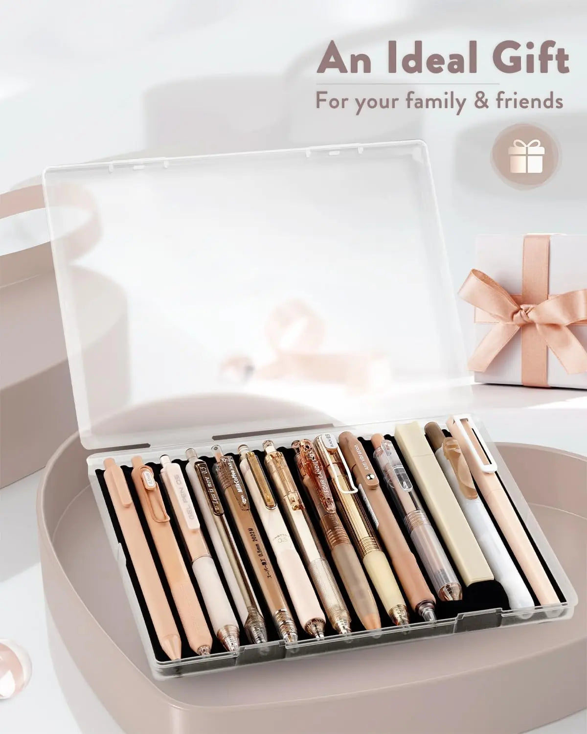 Four Candies Gel Ink Pen Set,14PCS Pen Set with Case, Cute Note Taking 0.5mm Fine Point Retractable 12PCS Black Ink Pens with 2 Highlighter for School, Note Taking,Writing, Office Supplies, girly office supplie,journaling supplies  Pastel Markers Portable