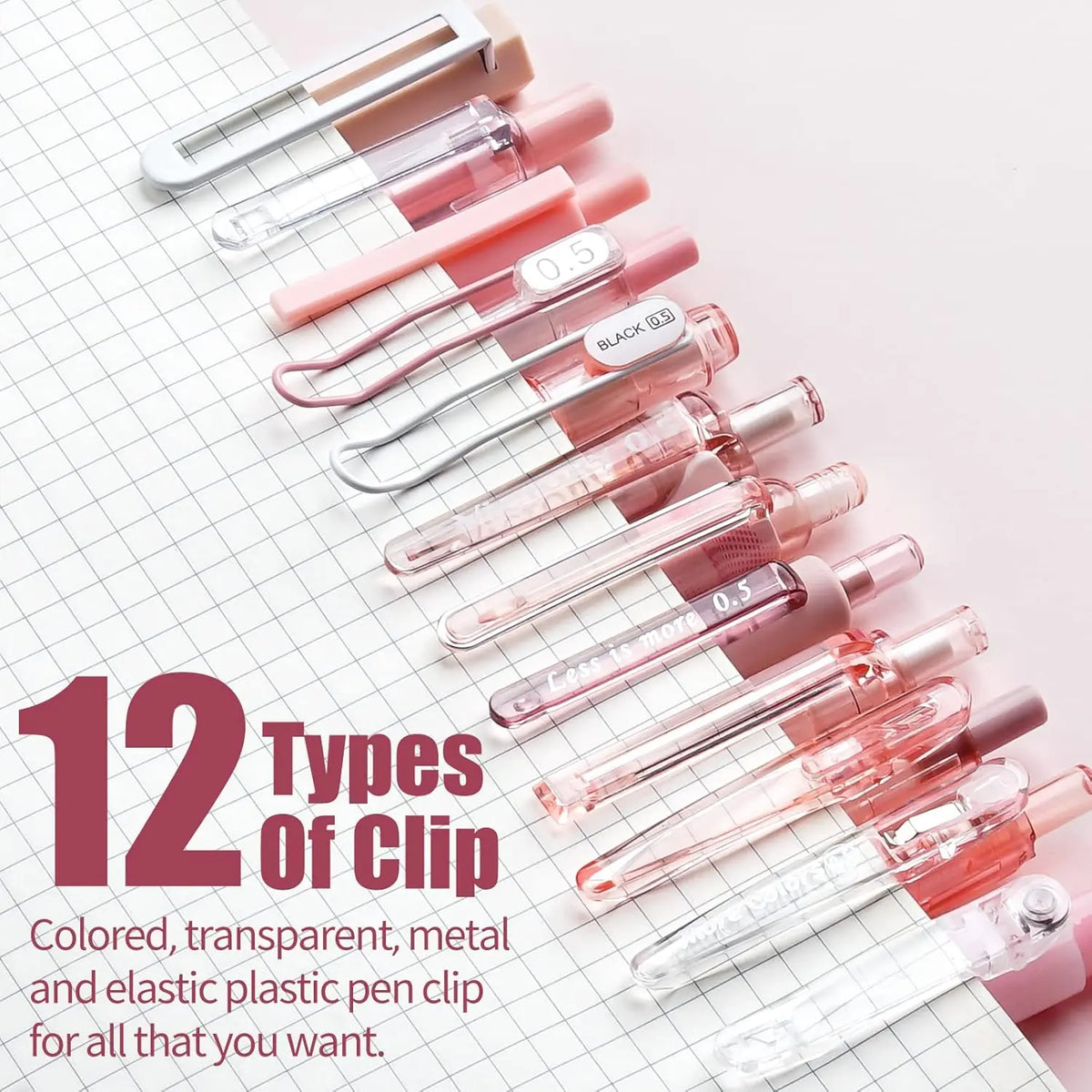 Four Candies 12PCS Pastel Gel Pen Set, Cute 0.5 mm Fine Point Writing Pens with 10 Black,1 Pink Ink,1 Highlighter, Quick Dry Aesthetic Girly Stationery Desk Accessories for Students, Notebook Writing,School & Office back to school supplies