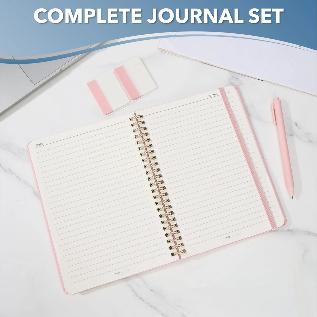 Mr. Pen A5 (5.7"x7.9") Hardcover Spiral Journal Notebook - 160 Pages, Lined/Dotted Paper, Journaling Supplies, School Notebooks, Note Taking Supplies, Office Stationery