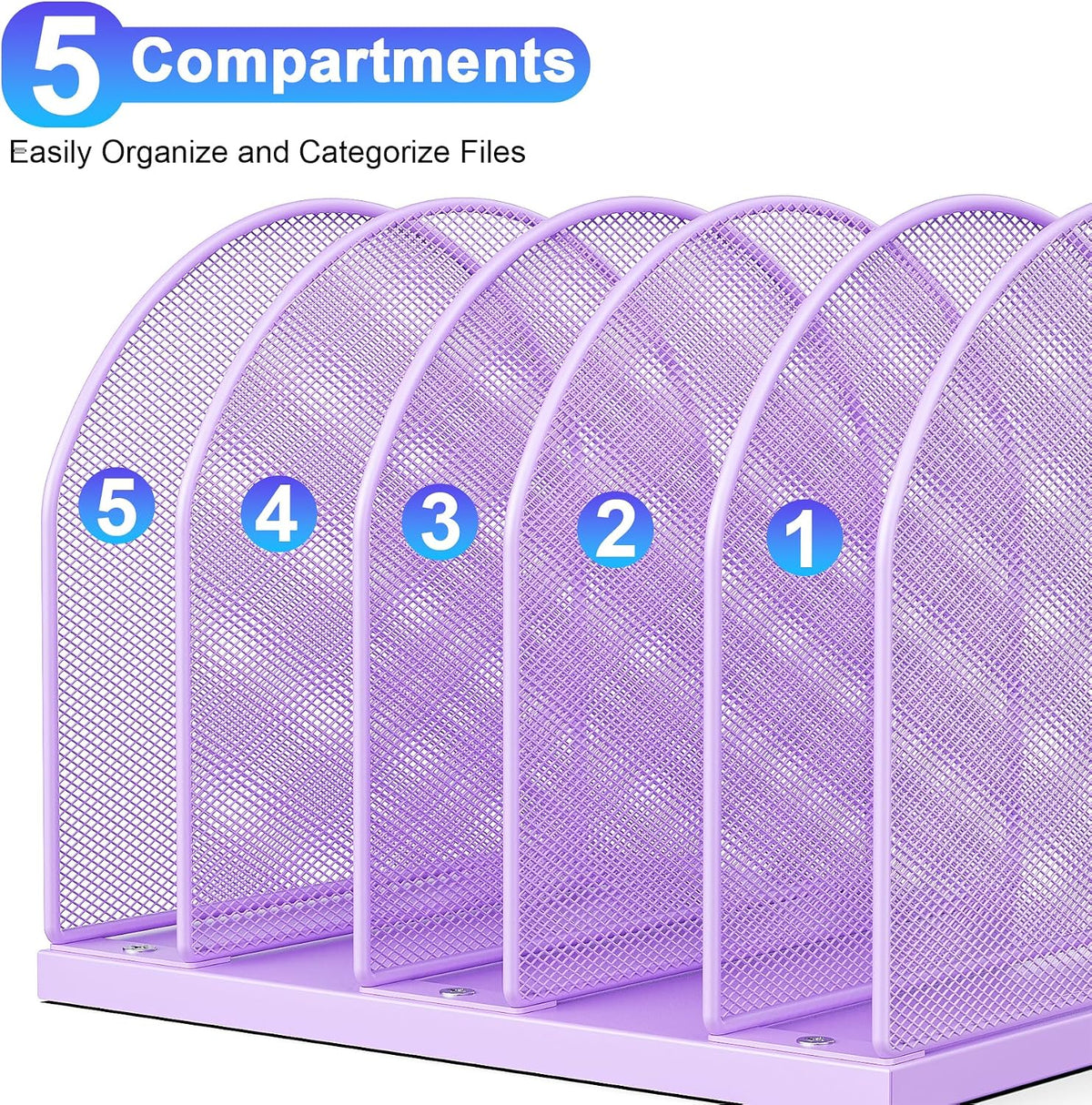 gianotter Desktop File Organizer with 5 Compartments