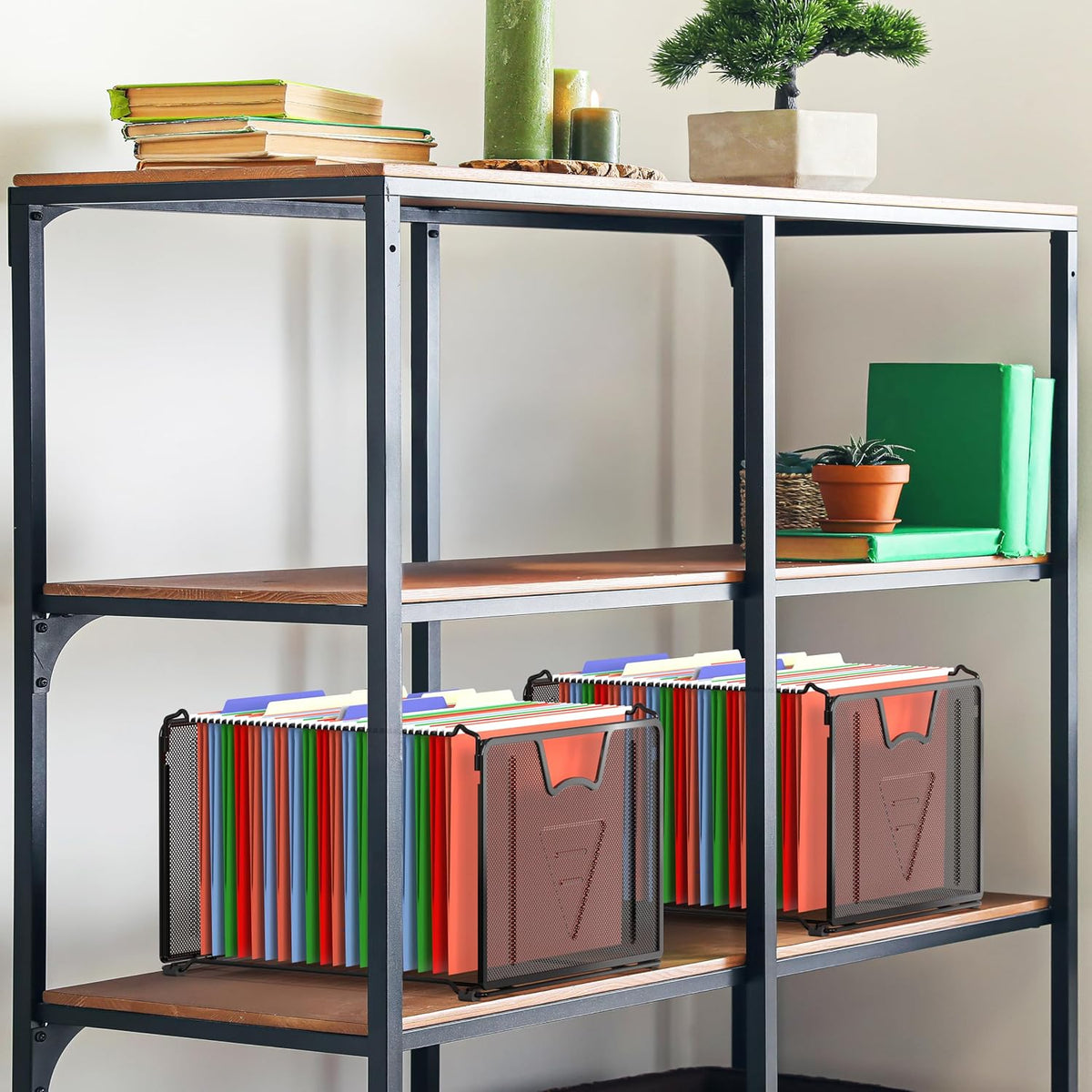 Simple Houseware Mesh Hanging File Folder Organizer, 2-Pack
