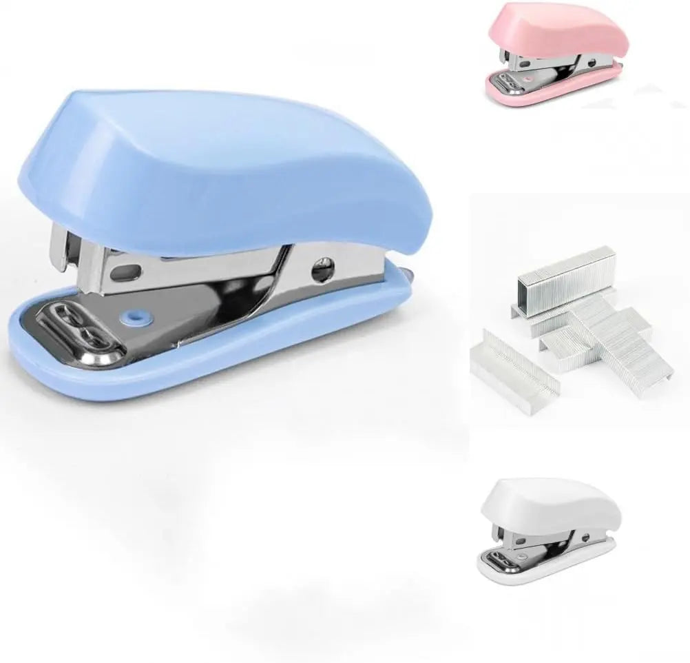 Pink Color Mini Stapler with Staples,Small Cute Stapler for Desk,Gift for Student or Office Use (Pink)