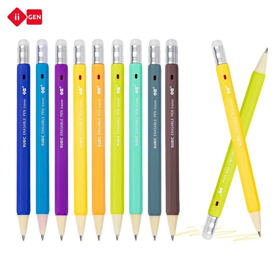 iiGEN RUBIC Erasable Gel Pens - 0.6mm Retractable Twist Magic Pens with Ergonomic Hexagonal Barrel Grip, Smooth Writing, Error Removal, Back to School Haul, College School Supplies, Office Accessories, Magic Pens & Refills