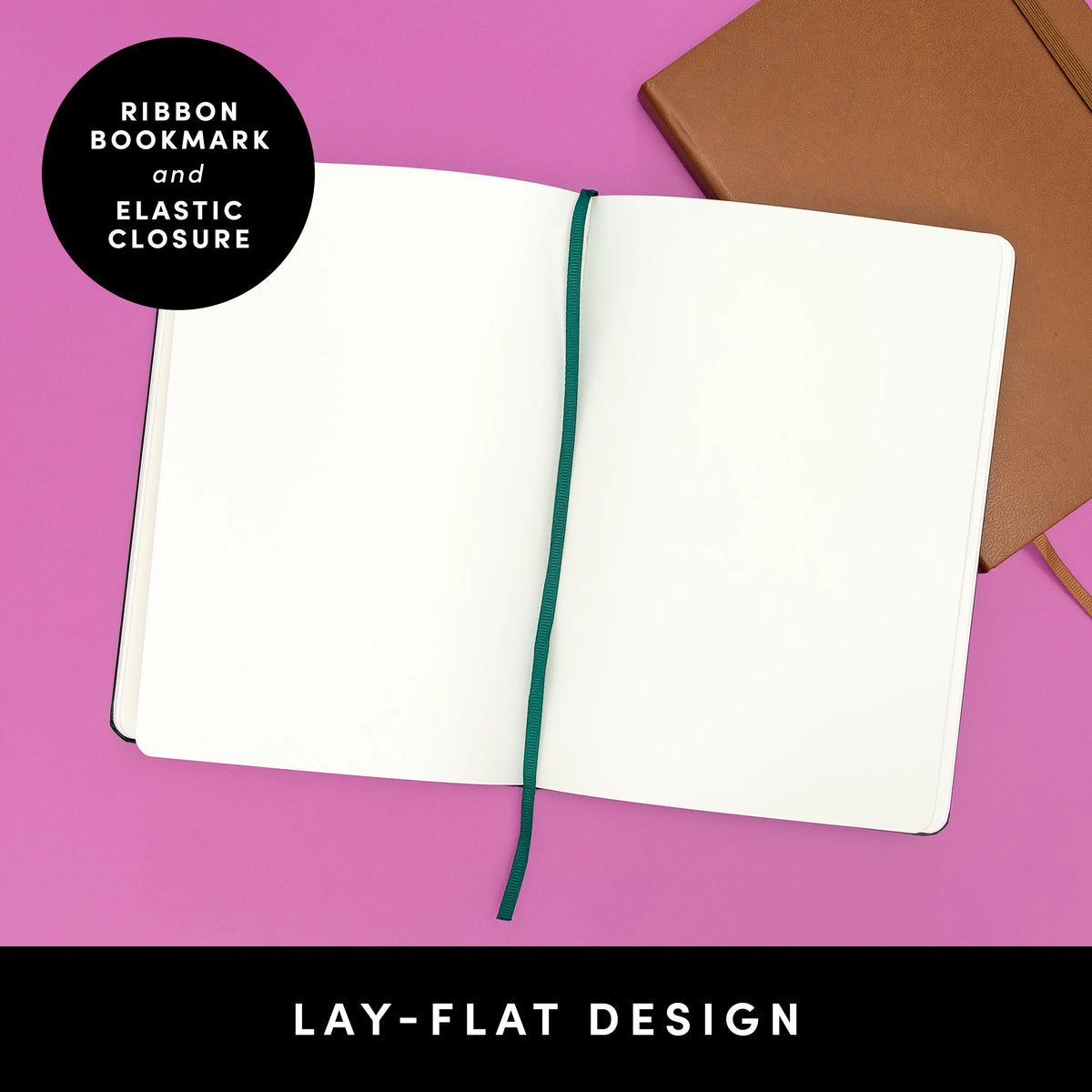PAPERAGE Blank Hard Cover Notebook - 5.6"x8", 100 GSM Thick Paper, Leather Cover, Elastic Band, Dotted Junk Journal Supplies, Junk Journal Aesthetic Sketchbook (Office Stationery)