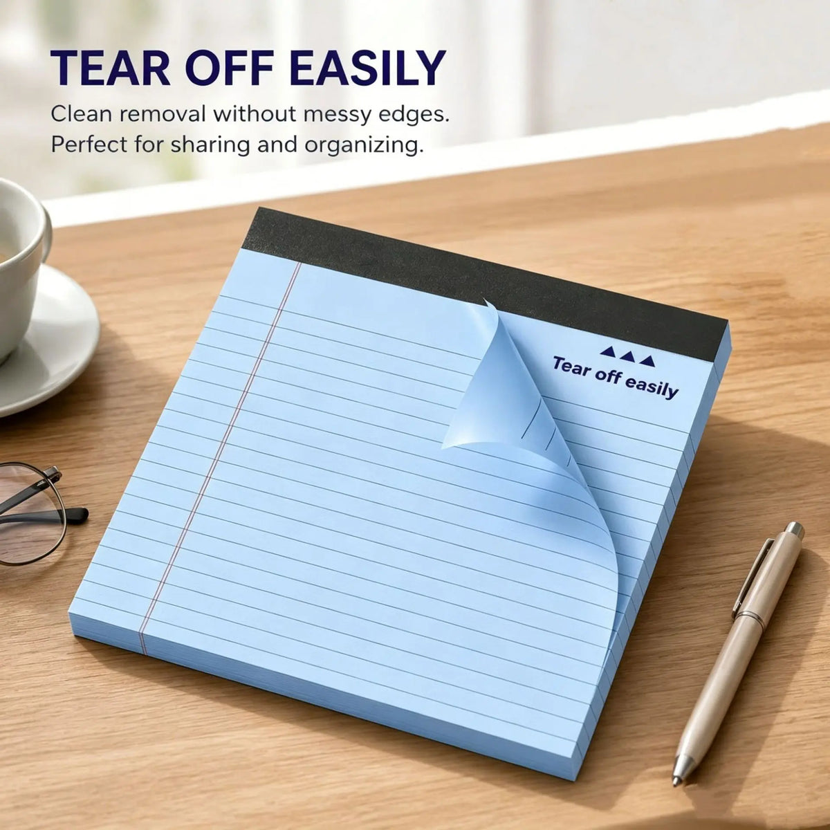 5 Pack Wide Legal Pads , 11" x 9.5" Landscape Set Of Pink Purple Blue Green Yellow College Ruled Note Pad Narrow Ruled 30 Sheets per Notepad Perforated Writing Paper Thick Backboard Horizontal Pads of Paper Office Stationery Supplies Student Essentials