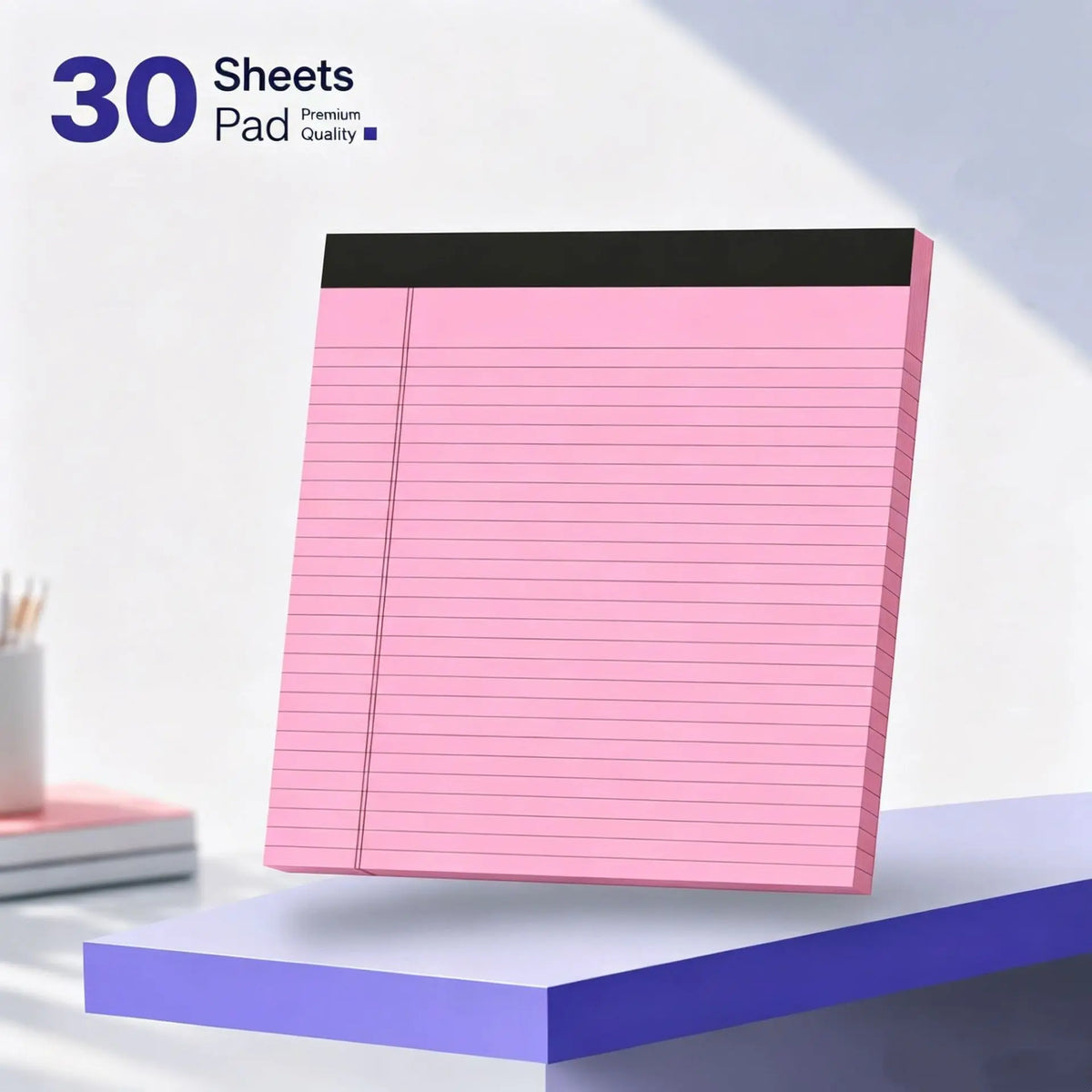 5 Pack Wide Legal Pads , 11" x 9.5" Landscape Set Of Pink Purple Blue Green Yellow College Ruled Note Pad Narrow Ruled 30 Sheets per Notepad Perforated Writing Paper Thick Backboard Horizontal Pads of Paper Office Stationery Supplies Student Essentials