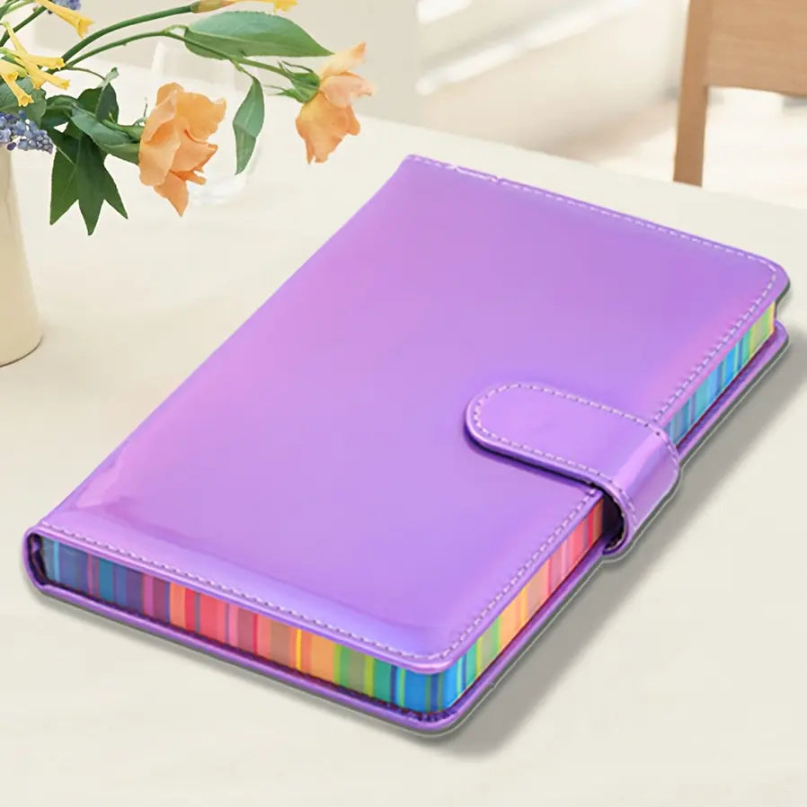 A5 Notebook with Laser Soft Cover, Simple Student Diary, Business Thick Memo Pad, 180 Pages, Unique Laser Design, Colorful Binding, Stationery Supplies, Notebook for School