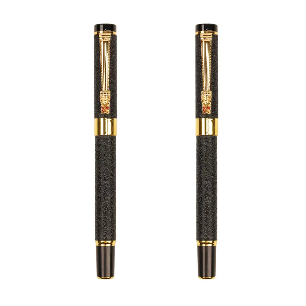 Luxury Dragon Pattern Metallic Fountain Pen Set, Business Signature Pen with Gift Box, Replaceable Ink Sac Smooth Writing Aesthetic Pen, Office Writing Tool, Office Stationery Supplies