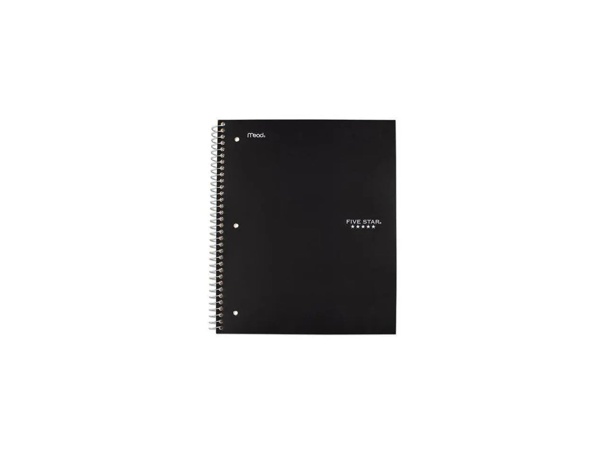 Five Star 72057 Wirebound Notebook, College Rule, 11 X 8 1/2, 100 Sheets, Black