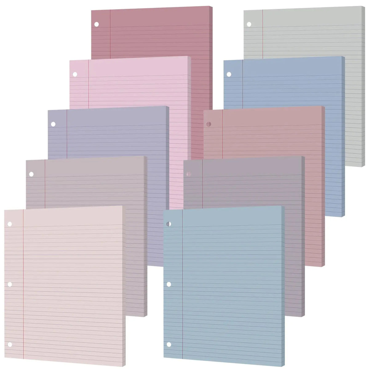 GISGFIM Durable College Ruled Loose Leaf Binder Paper - 100 Thick Sheets, 8"x10.5" 3-Hole Punched Refill Inserts for 3-Ring Binders, Vibrant Office Supplies with Ample Space, Back to School & School Supplies College Essentials, College School Supplies,soh