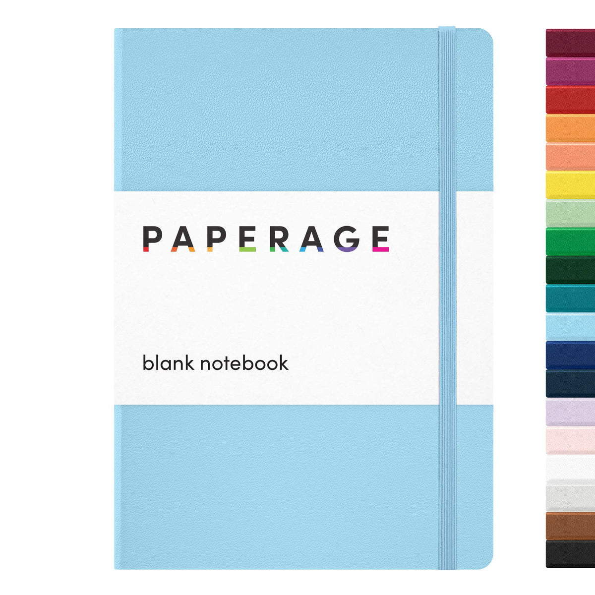 PAPERAGE Blank Hard Cover Notebook - 5.6"x8", 100 GSM Thick Paper, Leather Cover, Elastic Band, Dotted Junk Journal Supplies, Junk Journal Aesthetic Sketchbook (Office Stationery)