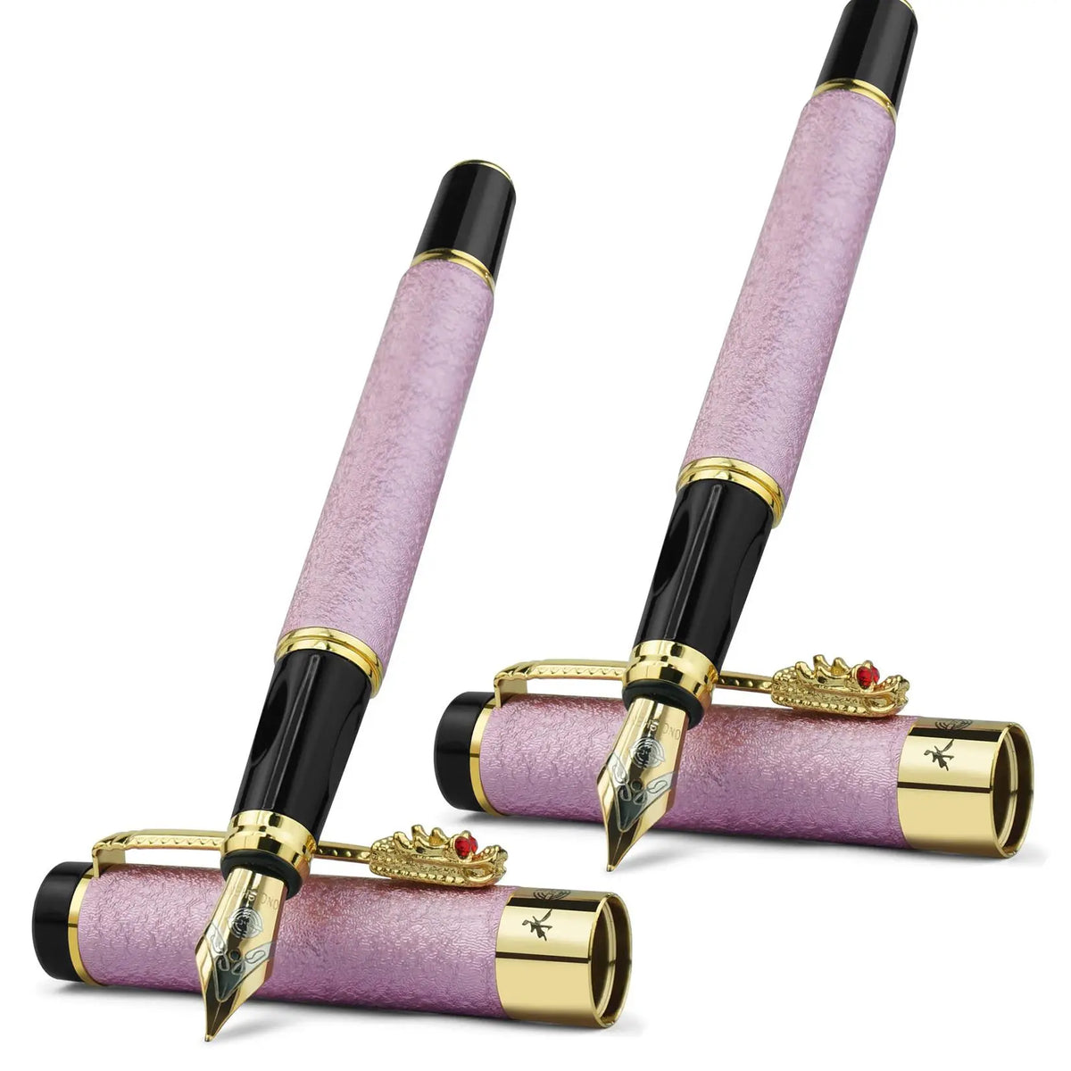Luxury Dragon Pattern Metallic Fountain Pen Set, Business Signature Pen with Gift Box, Replaceable Ink Sac Smooth Writing Aesthetic Pen, Office Writing Tool, Office Stationery Supplies