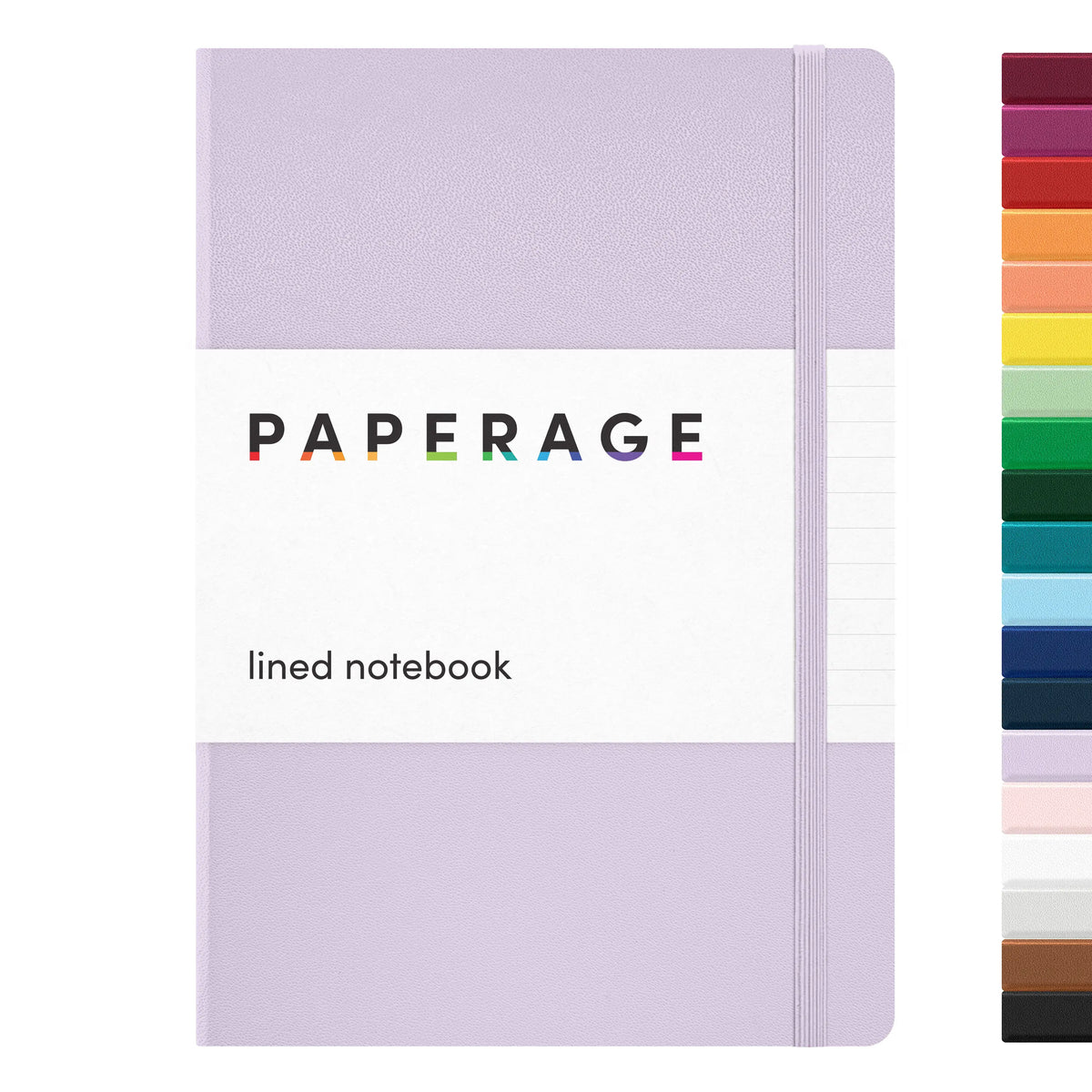 PAPERAGE Faux Leather Hardcover Lined Journal Notebook - 5.6" x 8", 100 GSM Thick Premium Paper, Elastic Band, Back to School Haul, College Supplies, School Supplies Haul, Office Stationery