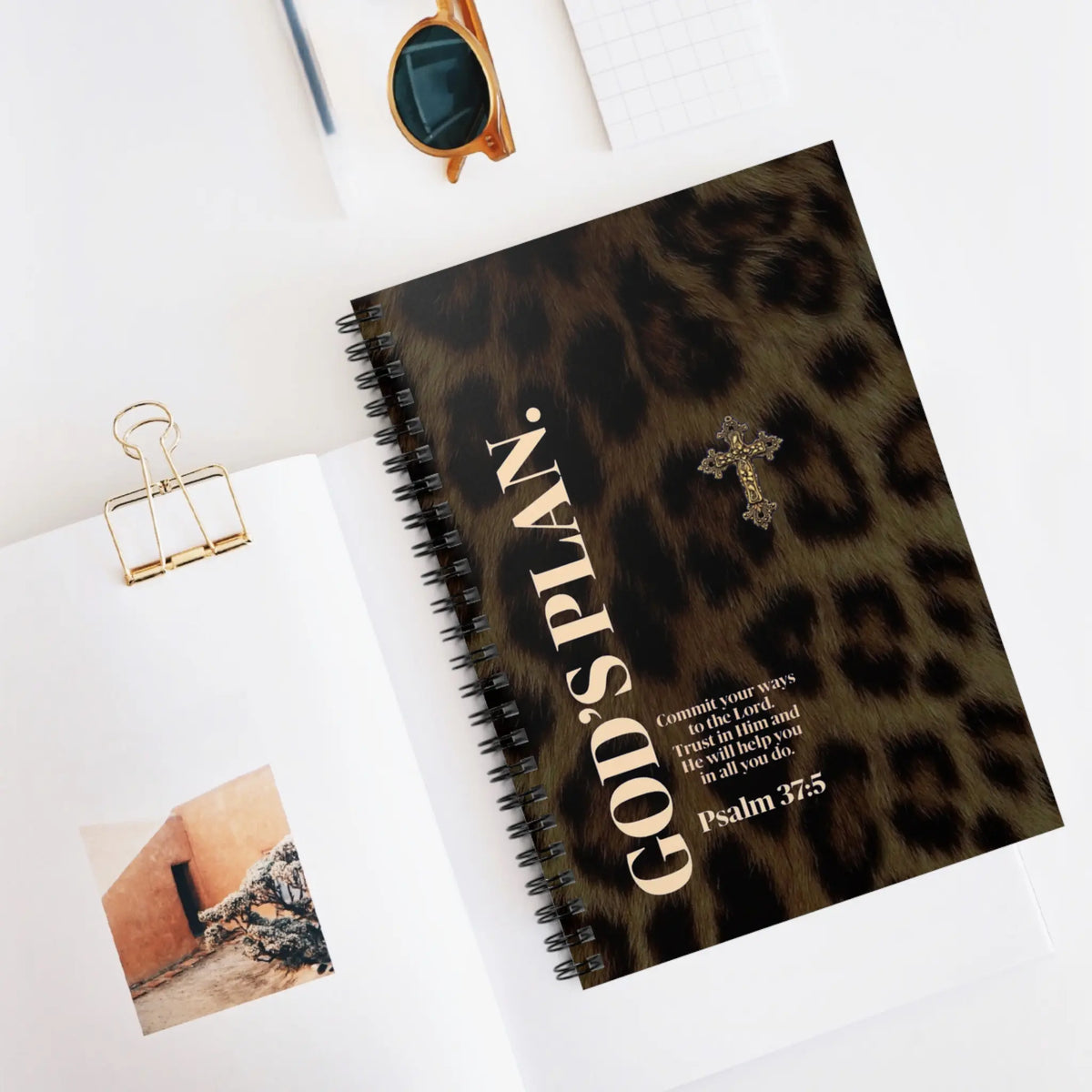 3pcs God's Plan Leopard It Girl Vibe Girls Notebook School Journal Notebook 160 Pages A5 Medium Size Thick Paper, Spiral-bound, Waterproof Flexible Plastic Cover, for College, Sketching, Drawing, Painting