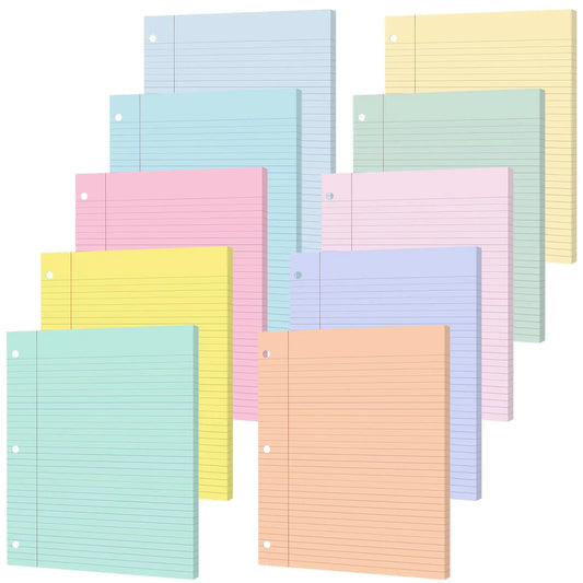 GISGFIM Durable College Ruled Loose Leaf Binder Paper - 100 Thick Sheets, 8"x10.5" 3-Hole Punched Refill Inserts for 3-Ring Binders, Vibrant Office Supplies with Ample Space, Back to School & School Supplies College Essentials, College School Supplies,soh