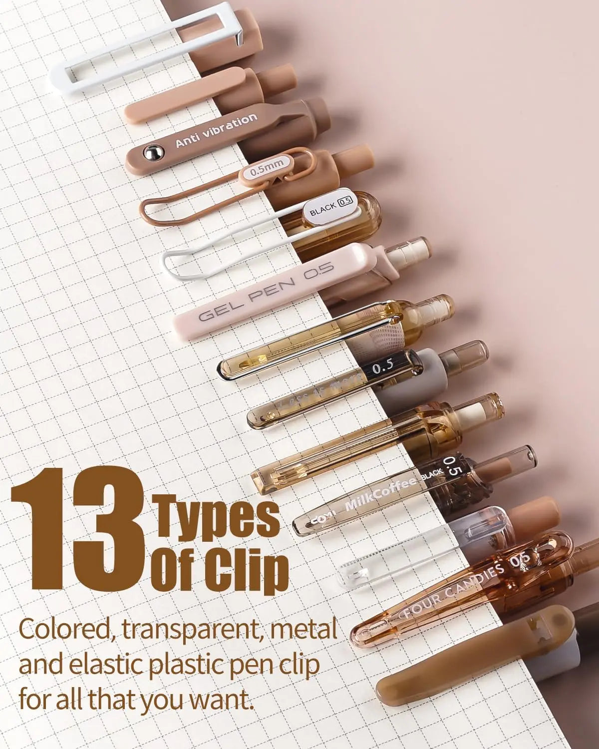 Four Candies Gel Ink Pen Set,14PCS Pen Set with Case, Cute Note Taking 0.5mm Fine Point Retractable 12PCS Black Ink Pens with 2 Highlighter for School, Note Taking,Writing, Office Supplies, girly office supplie,journaling supplies  Pastel Markers Portable