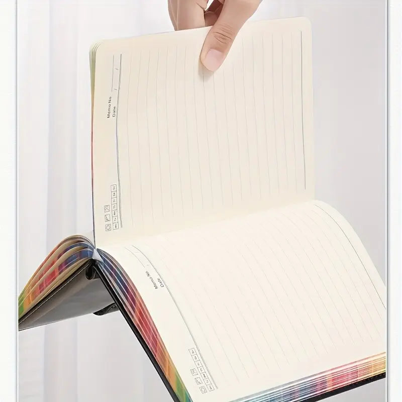 A5 Notebook with Laser Soft Cover, Simple Student Diary, Business Thick Memo Pad, 180 Pages, Unique Laser Design, Colorful Binding, Stationery Supplies, Notebook for School