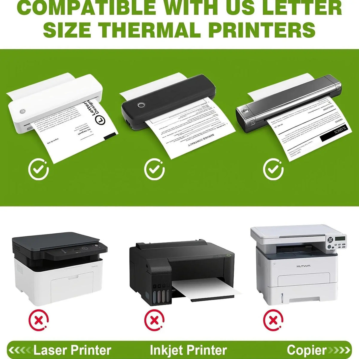 A4 Folding Thermal Paper (400 Sheets, 210×297mm/8.26×11.69 inch) – Black Sensor Marks, Auto Recognize Paper, No Ink Needed, Continuous Fold for Portable A4 Thermal Printers, Office Document Printing