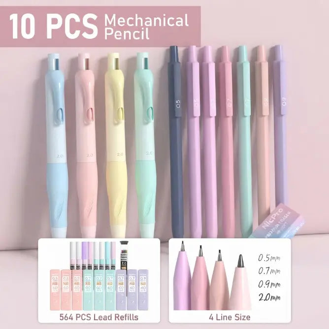Nicpro 78 PCS Aesthetic School Supplies with Cute Pen Case, 12 Pastel Highlighters, 12 Color & Black Ink Gel Pens, 10 Mechanical Pencils 0.5, 0.7, 0.9, 2.0 mm, 6 Ballpoint Pen for Student Stationary,back to school,back to school shopping