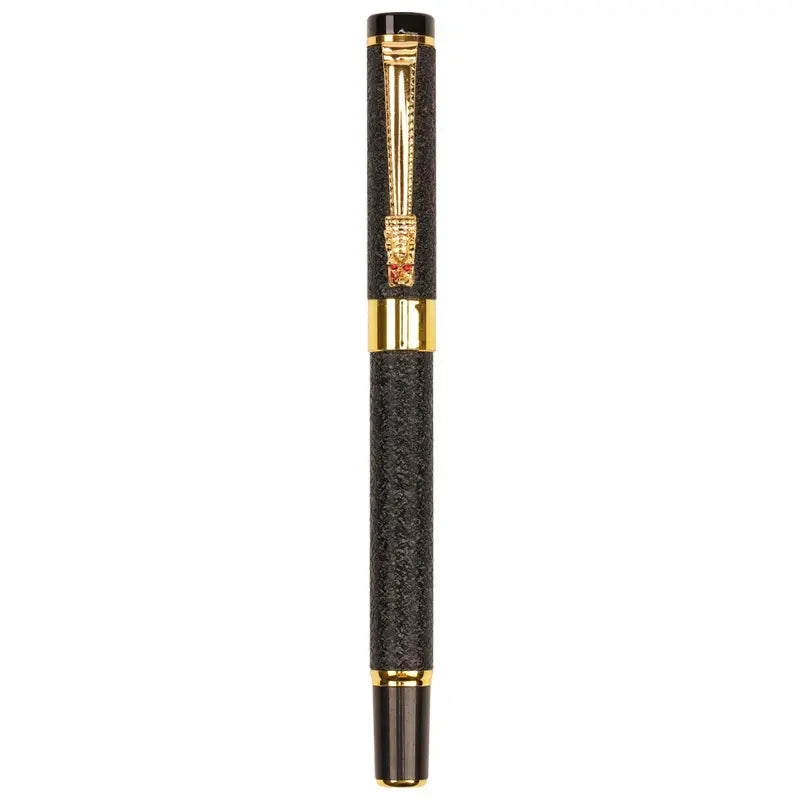 Luxury Dragon Pattern Metallic Fountain Pen Set, Business Signature Pen with Gift Box, Replaceable Ink Sac Smooth Writing Aesthetic Pen, Office Writing Tool, Office Stationery Supplies
