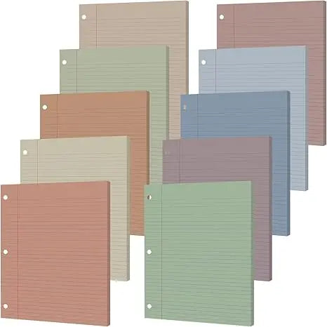 GISGFIM Durable College Ruled Loose Leaf Binder Paper - 100 Thick Sheets, 8"x10.5" 3-Hole Punched Refill Inserts for 3-Ring Binders, Vibrant Office Supplies with Ample Space, Back to School & School Supplies College Essentials, College School Supplies,soh